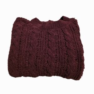 American Age Burgundy Cable Knit Sweater